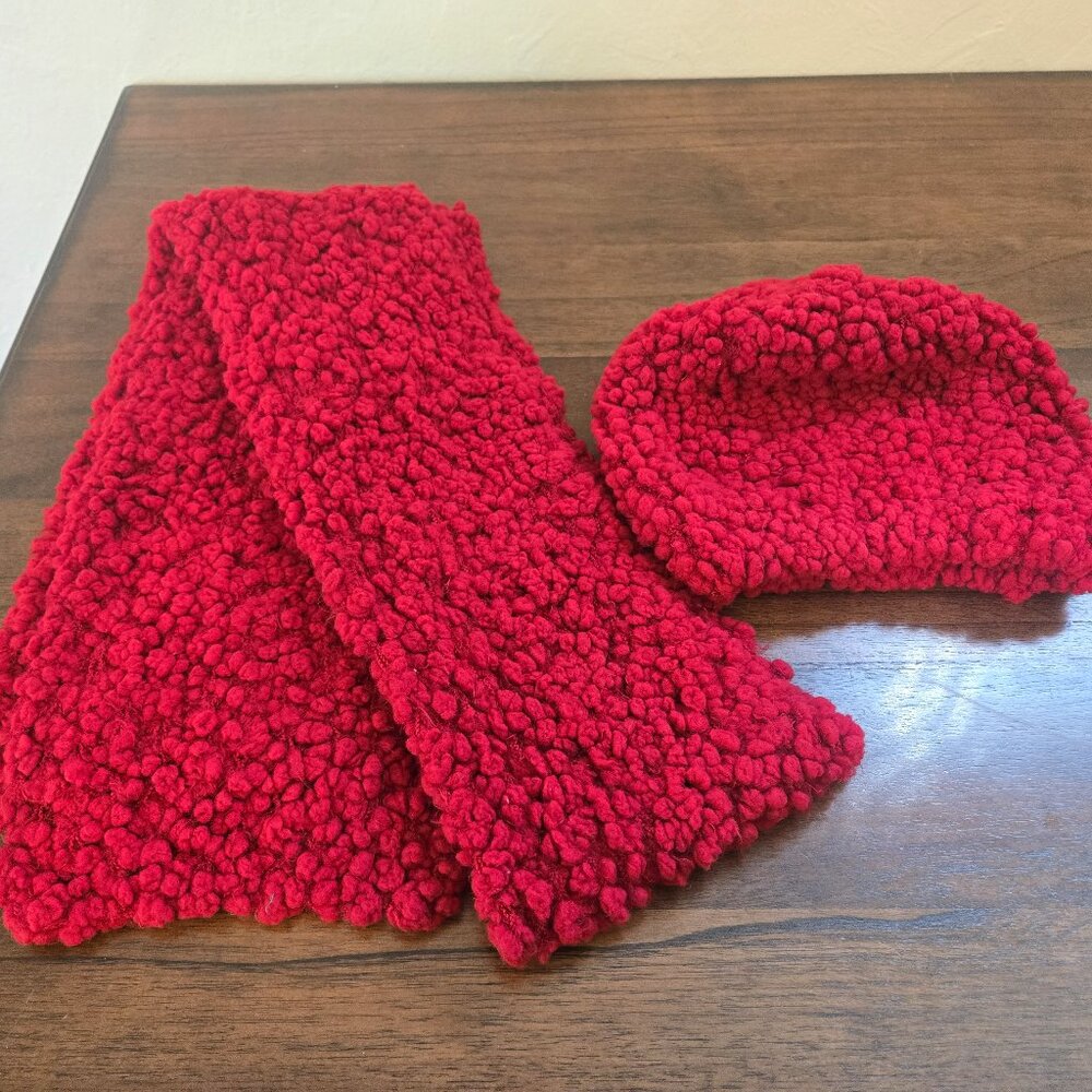Red Scarf & Beanie
